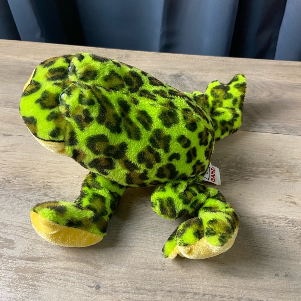 Ganz Webkinz Bullfrog Green Black Plush Stuffed Animal HM114 No Code 8"‎ - Picture 4 of 8